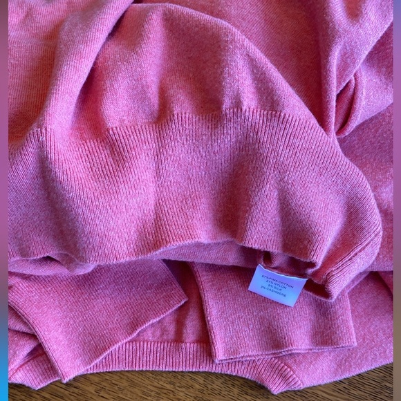 XXL Peter Millar Salmon Long Sleeve V-neck Sweater Pima Cotton Silk Cashmere 2X - Picture 6 of 8